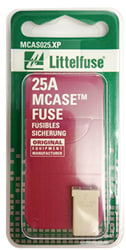 Picture of Littelfuse MCAS025XP MCASE 32VDC 25A Automotive Fuse White Cartridge