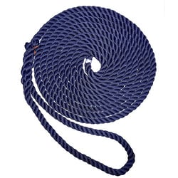 Picture of New England Ropes C6053-12-00025 Premium 3-Strand Nylon Dock Line 3/8" x 25' Navy Blue