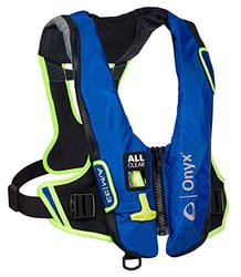 Picture of Onyx Outdoors 132800-500-004-21 Impulse A/M-33 Auto/Manual Inflatable Life Jacket Blue