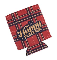 Picture of Camco 53479 Life Is Better At The Campsite Can Holder Neoprene Sleeve Red Plaid