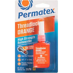 Picture of Permatex 25210 High Strength Threadlocker Orange 0.34 oz Tube