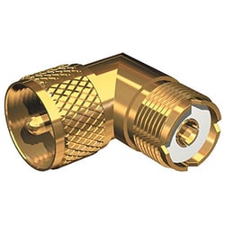 Picture of Shakespeare Antennas RA-259-239-G Gold-Plated Right-Angle PL-259 to SO-239 Adapter