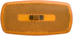 Picture of Optronics MC32ABS Oval Amber Marker Light with Black Base and Reflex Lens