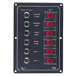 Picture of Sea-Dog Line 422800-1 Aluminum 6 Circuit Breaker Panel 12VDC