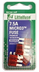 Picture of Littelfuse MIC3075VP Micro3 7.5A 32V Automotive Blade Fuse