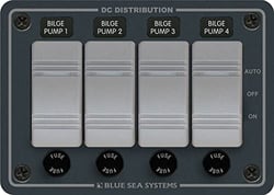 Picture of Blue Sea Systems 8666 Water-Resistant 4-Circuit Bilge Pump Control Panel