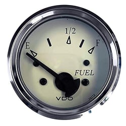 Picture of VDO Gauges 301-15278 Cockpit Marine 52mm 2-1/16" Fuel Level Gauge White Dial Chrome Bezel