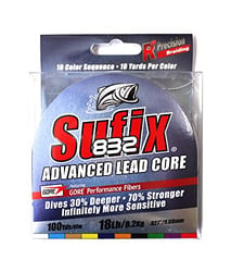 Picture of Sufix 658-118MC 832 Advanced Lead Core 18lb 10-Color Metered 100 Yards