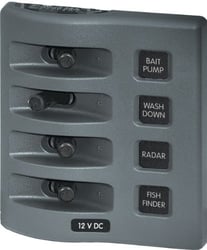 Picture of Blue Sea Systems 4305-BSS WeatherDeck 4-Position Toggle Switch Panel