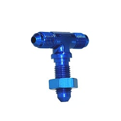 Picture of SPEEDFX 560434 -4AN Bulkhead Flare Tee Fitting Blue Anodized Aluminum