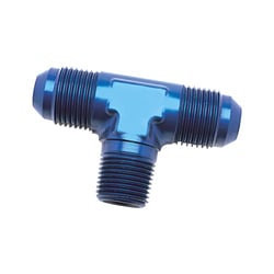 Picture of SPEEDFX 560325 -3AN x 1/8 NPT Aluminum Flare to Pipe Tee Fitting Blue
