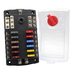 Picture of Cole Hersee 880028-BP 12 Circuit ATO Fuse Block with Ground Bus