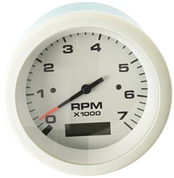 Picture of Sierra 68375P Arctic 3" Tachometer Hour Meter 7000 RPM White