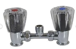 Picture of Scandvik 10401P Mixing Bridge with Acrylic Knobs - 3/8 inch Marine Shower Valve