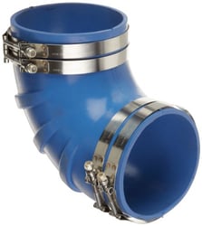 Picture of Trident Marine 290V6000-S/S 6" Wet Exhaust Elbow 90-Degree Blue Silicone with Clamps