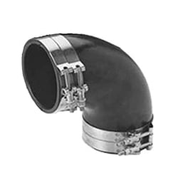 Picture of Trident Marine TRL-490-S/S 4" 90-Degree Wet Exhaust Elbow with Stainless Clamps