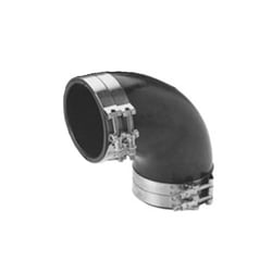 Picture of Trident Marine TRL-390-S/S 3" 90-Degree EPDM Wet Exhaust Elbow with Clamps