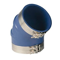Picture of Trident Marine 240V80000-S/S 8" Silicone Wet Exhaust 45-Degree Elbow with Stainless Clamps