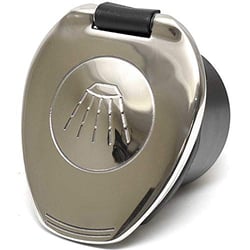 Picture of Scandvik 12127 Recessed T-Handle Shower Mixer Valve Stainless Steel with Black Cup