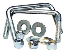 Picture of Tie Down Eng 86219 Square U-Bolt Kit 3/8" x 1-5/8" x 3-9/16" Zinc Plated
