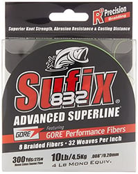 Picture of Sufix 660-110L 832 Braid Fishing Line 10lb Neon Lime 300 Yards