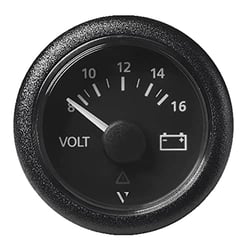 Picture of VDO Gauges A2C59512545 ViewLine 52mm Voltmeter 8-16V Black Dial Marine