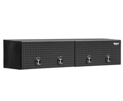 Picture of Buyers 1721770 18x16x96 Inch Gloss Black Diamond Tread Aluminum Topsider Truck Box with Flip-Up Doors