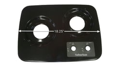 Picture of Suburban Mfg 3070ABK Two-Burner RV Drop-In Cooktop with Black Porcelain Finish