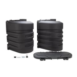 Picture of Camco 50502 Dual Propane Tank Cover for RV Mounted 20lb Tanks - Black