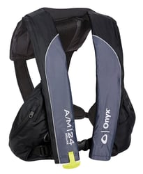 Picture of Onyx Outdoors 132100-700-004-23 A/M-24 Deluxe Auto/Manual Inflatable PFD Life Jacket Black Adult