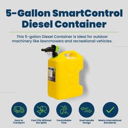 Picture of Scepter FSCRVD5 SmartControl Diesel Fuel Container 5 Gallon Military Style with Rear Handle