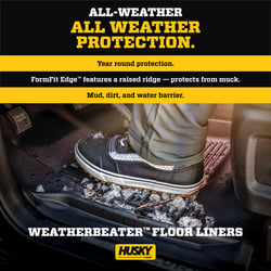 Picture of Husky Liners 95821 WeatherBeater Floor Liners Front & 2nd Row 3-Piece Black