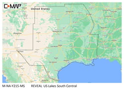 Picture of Lowrance M-NA-Y215-MS C-MAP Reveal Chart US Lakes South Central