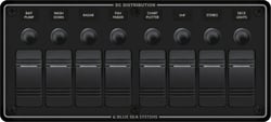 Picture of Blue Sea Systems 8371-BSS Contura 8-Position Circuit Breaker Panel with LED Indicators