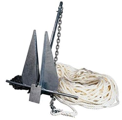 Picture of Lewmar 69600906 8 lb Galvanized Fluke Anchor Kit with Rode and Chain for Boats up to 18'