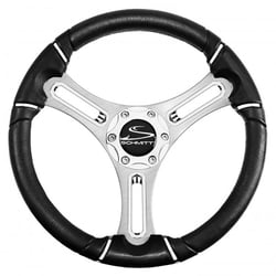 Picture of Schmitt Marine Steering Wheels PU043144-12R Torcello 14" Polyurethane Wheel with Brushed Spokes
