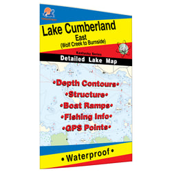 Picture of Fishing Hot Spots L443 Lake Cumberland East Kentucky Fishing Map