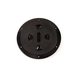 Picture of Beckson Marine DP64-B 6" Screw-Out Deck Plate with Diamond Pattern - Black
