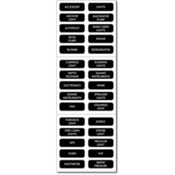 Picture of Blue Sea Systems 8030BSS DC Panel Basic Label Kit - 30 Black Labels