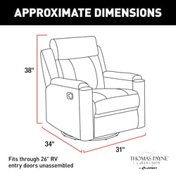 Picture of Lippert Components 2020129853 Millbrae RV Swivel Glide Recliner PolyHyde Vinyl