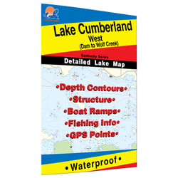 Picture of Fishing Hot Spots L444 Lake Cumberland West Fishing Map