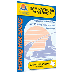 Picture of Fishing Hot Spots A435 Sam Rayburn Reservoir Texas Fishing Map