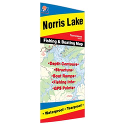 Picture of Fishing Hot Spots A406 Norris Lake Tennessee Fishing Map