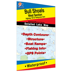 Picture of Fishing Hot Spots L172 Bull Shoals West Lake Fishing Map AR/MO