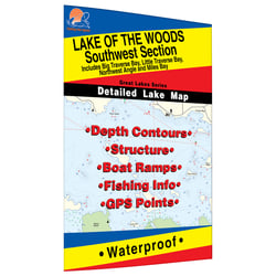 Picture of Fishing Hot Spots Q273 Lake of the Woods Southwest Fishing Map