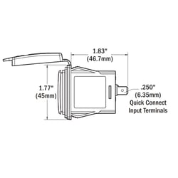 Picture of Blue Sea Systems 1038-BSS Dual USB Charger 48V DC Switch Mount