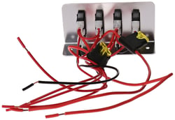 Picture of Buyers 6391004 Quad On-Off Illuminated Switch Panel, Silver