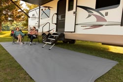 Picture of Lippert Components 2022115662 6' x 9' Burgundy All-Weather Outdoor Patio Rug for RVs