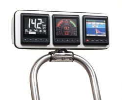 Picture of Seaview SP5S1 Uncut Rail Pod Three Instrument Mount 14.75" x 5" with Stainless Clamp