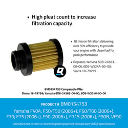 Picture of Quicksilver 8M0154753 Inline Water Separating Fuel Filter for Yamaha Outboards